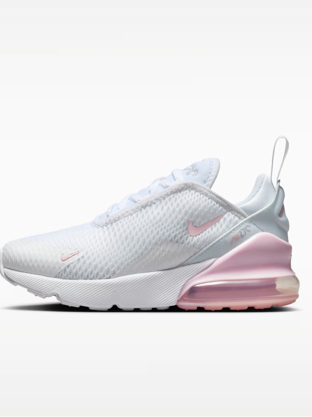 Nike Kid’s Air Max 270 - White with Pink Accents